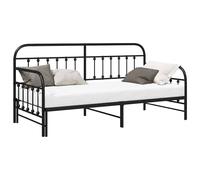 Berkfield Home Modern Daybed Frame with Trundle Black 90x200 cm Steel Berkfield Home Black 90x200 cm