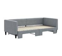 Berkfield Home Modern Daybed with Trundle Light Grey 90x190 cm Fabric Berkfield Home Grey 90x190 cm