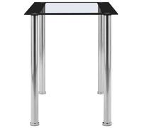 Berkfield Home Modern Dining Table Black & Transparent 120x60x75 cm Tempered Glass | Size: 120 x 60 x 75 cm Berkfield Home Black 120 x 60 x 75 cm