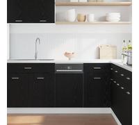 Berkfield Home Modern Dishwasher Panel Lyon Black Oak 45x1.5x67 cm Engineered Wood Berkfield Home Black 45x1.5x67 cm