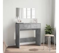 Berkfield Home Modern Dressing Table with Mirror Concrete Grey 80x39x80 cm | Size: 80 x 39 x 80 cm Berkfield Home Grey 80 x 39 x 80 cm