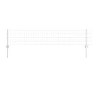 Berkfield Home Modern Euro Fence with 5 U Posts Silver 0, 4x10 m Steel Berkfield Home Silver