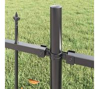 Berkfield Home Modern Fence Panel with Spike Arch Set of 4 Grey Powder-Coated Steel Berkfield Home Grey