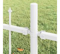 Berkfield Home Modern Fence Panel with Spike Arch Set of 5 White Powder-Coated Steel Berkfield Home White