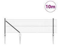 Berkfield Home Modern Fence Post Set Set of 2 Grey Metal 10 x 0.5 m Durable Berkfield Home Grey