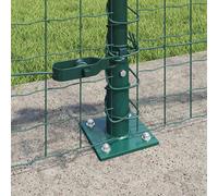 Berkfield Home Modern Fence Posts Set Set of 7 Green Galvanized steel 3.2 x 3.2 Berkfield Home Green