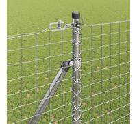 Berkfield Home Modern Fence Posts with Spike 52 pcs √ò32 mm 170 cm Galvanised Steel in Silver Berkfield Home Silver