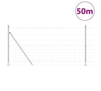 Berkfield Home Modern Field Fence 1.2x50 m Galvanised Steel in Silver Berkfield Home Silver