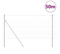 Berkfield Home Modern Field Fence 1.2x50 m Galvanised Steel in Silver Berkfield Home Silver