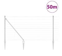 Berkfield Home Modern Field Fence 1.2x50 m Galvanised Steel in Silver Berkfield Home Silver