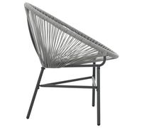 Berkfield Home Modern Garden Moon Chair Poly Rattan Grey Berkfield Home Grey