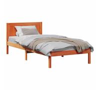 Berkfield Home Modern Wax Brown Bed Frame Wax brown Solid Pine wood Single Durable Berkfield Home Brown