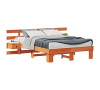 Berkfield Home Modern with Drawer Brown Standard UK Small Double 4ft Solid pine wood Berkfield Home Brown