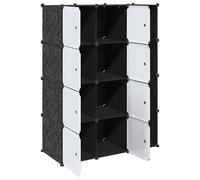 Berkfield Home Modular Cabinet 9 Compartments 37x115x150 cm Black & White | Size: 37 x 115 x 150 cm Berkfield Home Black 37 x 115 x 150 cm