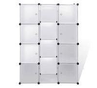 Berkfield Home Modular Cabinet with 9 Compartments 37x115x150 cm White | Size: 37 x 115 x 150 cm Berkfield Home White 37 x 115 x 150 cm