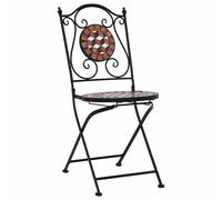 Berkfield Home Mosaic Bistro Chairs 2 pcs Brown Ceramic Berkfield Home Brown