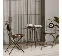 Berkfield Home Mosaic Bistro Table Terracotta & White √ò50x70 cm Ceramic in Orange | Size: 50x70 cm Berkfield Home Orange 50x70 cm