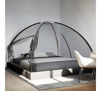 Berkfield Home Mosquito Net Mongolia with Doors 220 Mesh¬†Black¬†200x200x135 cm in Black | Size: 200 x 200 x 135 cm Berkfield Home Black 200 x 200 x 135 cm