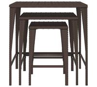 Berkfield Home Nesting Tables 3 pcs Brown Poly Rattan Berkfield Home Brown