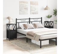 Berkfield Home Nightstands 2 Pack Black Oak 34x35.5x70 cm Made of Engineered Wood Berkfield Home Black 34x35.5x70 cm