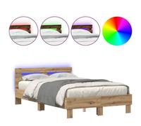 Berkfield Home Oak Bed Frame Artisan Oak Engineered Wood 120 x 190 cm Durable in Beige Berkfield Home Beige 120 x 190 cm