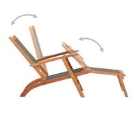 Berkfield Home Outdoor Deck Chair Solid Acacia Wood & Textilene in Brown Berkfield Home Brown