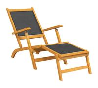 Berkfield Home Outdoor Deck Chairs 2 pcs Solid Wood Acacia & Textilene in Brown Berkfield Home Brown