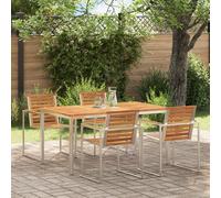 Berkfield Home Outdoor Dining Table 150x90x75 cm Solid Wood Acacia in Brown | Size: 150 x 90 x 75 cm Berkfield Home Brown 150 x 90 x 75 cm