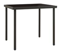 Berkfield Home Outdoor Dining Table Anthracite 80x80x72 cm Glass & Steel in Black | Size: 80 x 80 x 72 cm Berkfield Home Black 80 x 80 x 72 cm