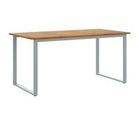 Berkfield Home Outdoor Dining Table Grey 160x80x75 cm Steel&Solid Wood Acacia | Size: 160 x 80 x 75 cm Berkfield Home Grey 160 x 80 x 75 cm
