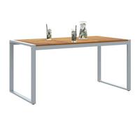 Berkfield Home Outdoor Dining Table Grey 160x80x75 cm Steel&Solid Wood Acacia | Size: 160 x 80 x 75 cm Berkfield Home Grey 160 x 80 x 75 cm