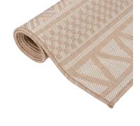 Berkfield Home Outdoor Flatweave Rug 120x170 cm Brown Stripes in Tan | Size: Medium Berkfield Home Tan Medium