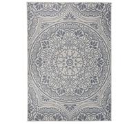 Berkfield Home Outdoor Flatweave Rug 140x200 cm Blue Pattern | Size: 100 cm diameter Berkfield Home Blue 100 cm diameter