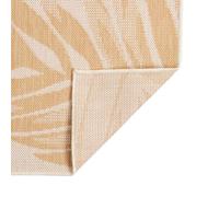 Berkfield Home Outdoor Flatweave Rug 140x200 cm Leaf Pattern in Beige | Size: 100 cm diameter Berkfield Home Beige 100 cm diameter