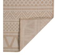 Berkfield Home Outdoor Flatweave Rug 200x280 cm Brown Stripes in Light Tan | Size: Medium Berkfield Home Light Tan Medium