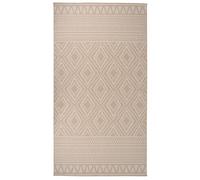 Berkfield Home Outdoor Flatweave Rug 80x150 cm Brown Stripes | Size: Medium Berkfield Home Brown Medium