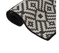 Berkfield Home Outdoor Flatweave Rug 80x250 cm Black Stripes | Size: Medium Berkfield Home Multicolor Medium