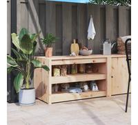 Berkfield Home Outdoor Kitchen Cabinet 106x55x64 cm Solid Wood Pine in Brown | Size: 106 x 55 x 64 cm Berkfield Home Brown 106 x 55 x 64 cm