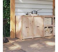 Berkfield Home Outdoor Kitchen Doors 2 pcs 50x9x82 cm Solid Wood Pine in Cream | Size: 50 x 9 x 82 cm Berkfield Home Cream 50 x 9 x 82 cm