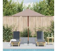 Berkfield Home Outdoor Parasol with Wooden Pole 150x200 cm Taupe in Beige Berkfield Home Beige 150x200 cm