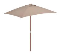 Berkfield Home Outdoor Parasol with Wooden Pole 150x200 cm Taupe in Beige Berkfield Home Beige 150x200 cm