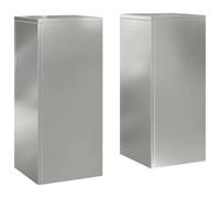 Berkfield Home Outdoor Plant Stands Pillar 2 pcs 24x24x55 cm Galvanised Steel in Grey | Size: 24 x 24 x 55 cm Berkfield Home Grey 24 x 24 x 55 cm