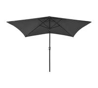 Berkfield Home Parasol with LEDs & Steel Pole Anthracite 2x3 m in Black Berkfield Home Black