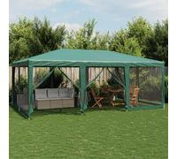 Berkfield Home Party Tent with 10 Mesh Sidewalls Green 6x4 m HDPE Berkfield Home Green
