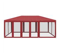 Berkfield Home Party Tent with 10 Mesh Sidewalls Red 6x4 m HDPE Berkfield Home Red