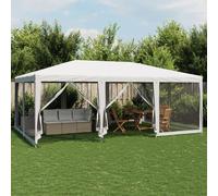 Berkfield Home Party Tent with 10 Mesh Sidewalls White 6x4 m HDPE Berkfield Home White