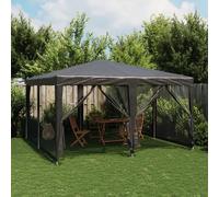 Berkfield Home Party Tent with 8 Mesh Sidewalls Anthracite 4x4 m HDPE in Black Berkfield Home Black