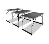 Berkfield Home Pasting Table 3 pcs Foldable Height Adjustable in Black Berkfield Home Black