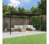Berkfield Home Pergola with Retractable Roof Anthracite 395x292x230 cm in Black | Size: 395 x 292 x 230 cm Berkfield Home Black 395 x 292 x 230 cm