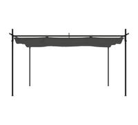 Berkfield Home Pergola with Retractable Roof Anthracite 395x292x230 cm in Black | Size: 395 x 292 x 230 cm Berkfield Home Black 395 x 292 x 230 cm